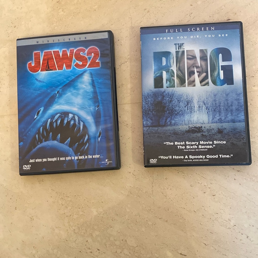 DVD JAWS2 And THE RING.